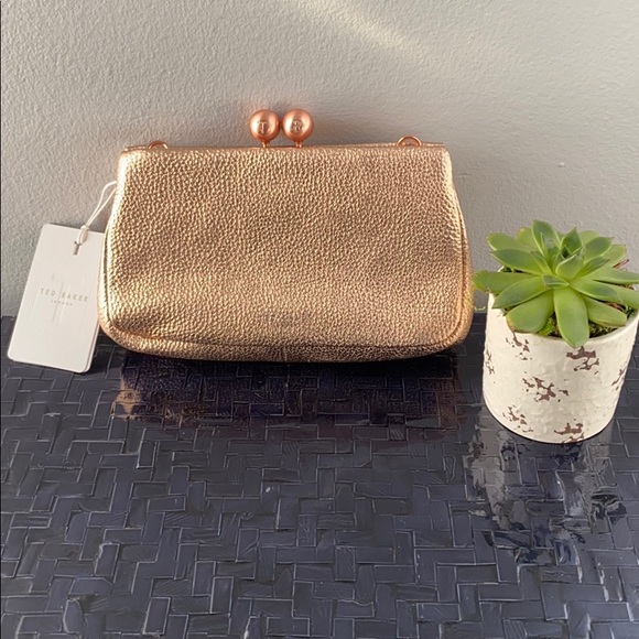 TED BAKER Chrina Leather Rose Gold Crossbody Bag - Picture 2 of 8